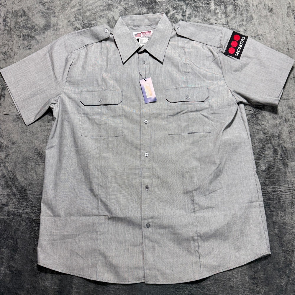 National Patrol Work Shirt Men 17 Gray 8890S-GRY-17